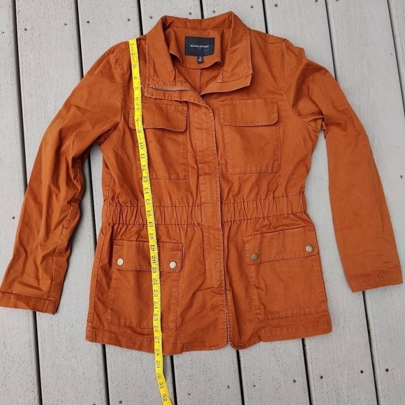 Banana Republic Rust Burnt Orange Military Utility Zip Up Jacket Womens S Small - Picture 7 of 13